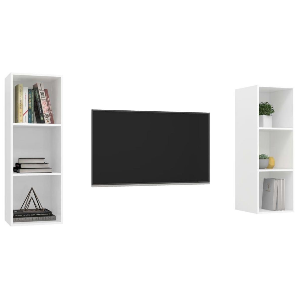 VIDAXL Meubles TV muraux 2 pcs Blanc Bois d'ingenierie