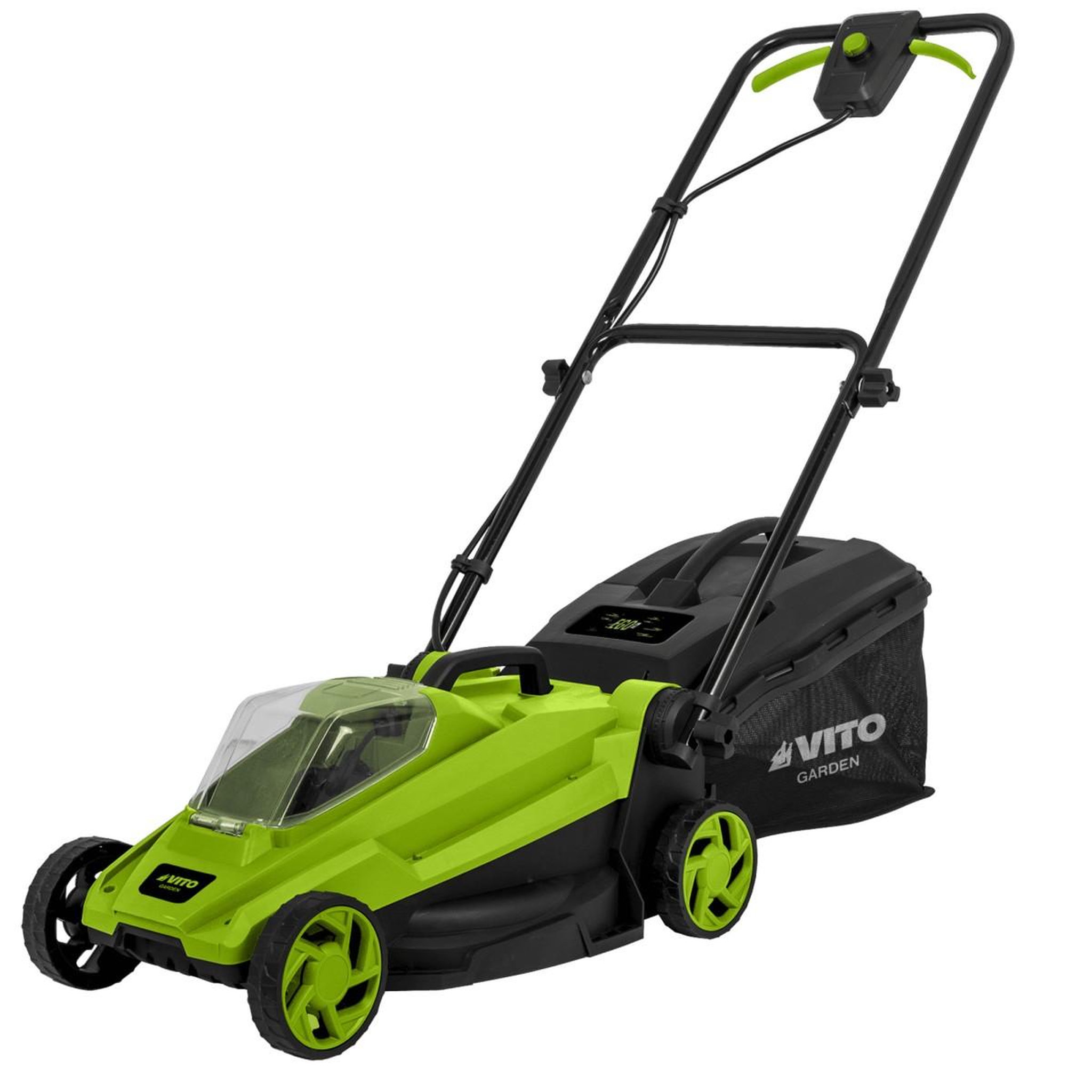 Voir la diapositive 5 : VITO Tondeuse à gazon 20V + 2 Batteries lithium 3.0Ah + Chargeur double Gazon 300m2 - Bac 30L VITO