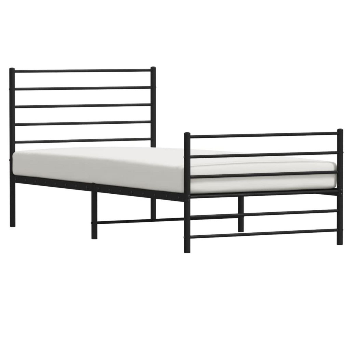 VIDAXL Cadre de lit metal sans matelas avec pied de lit noir 80x200 cm