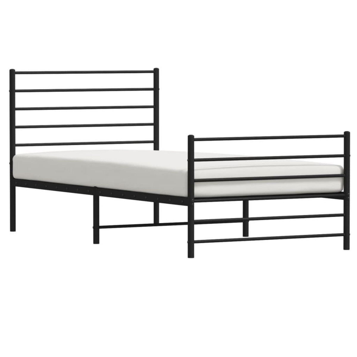 VIDAXL Cadre de lit metal sans matelas avec pied de lit noir 80x200 cm
