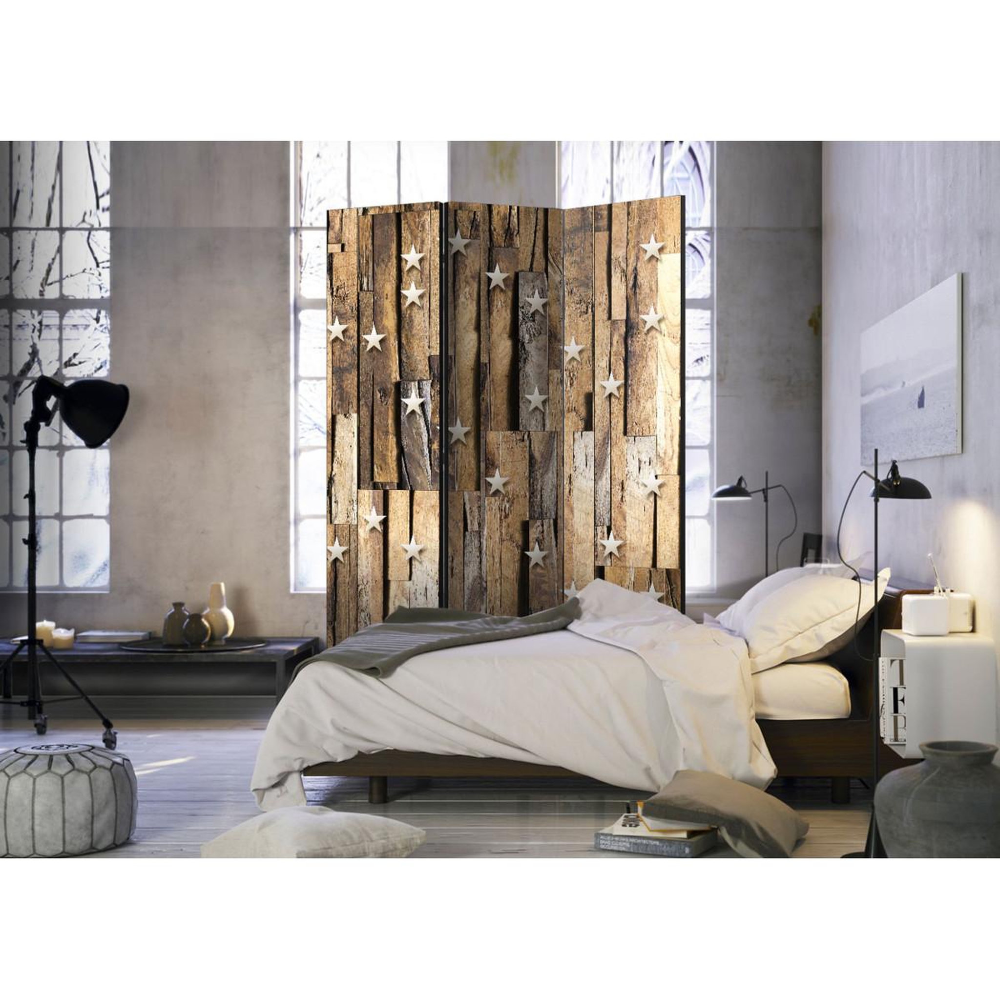 Voir la diapositive 2 : Paris Prix Paravent 3 volets  wooden constellation  135x172cm