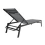 Voir la diapositive 4 : ID MARKET Lot de 2 transats de jardin inclinables en aluminium SINTRA gris anthracite et noir