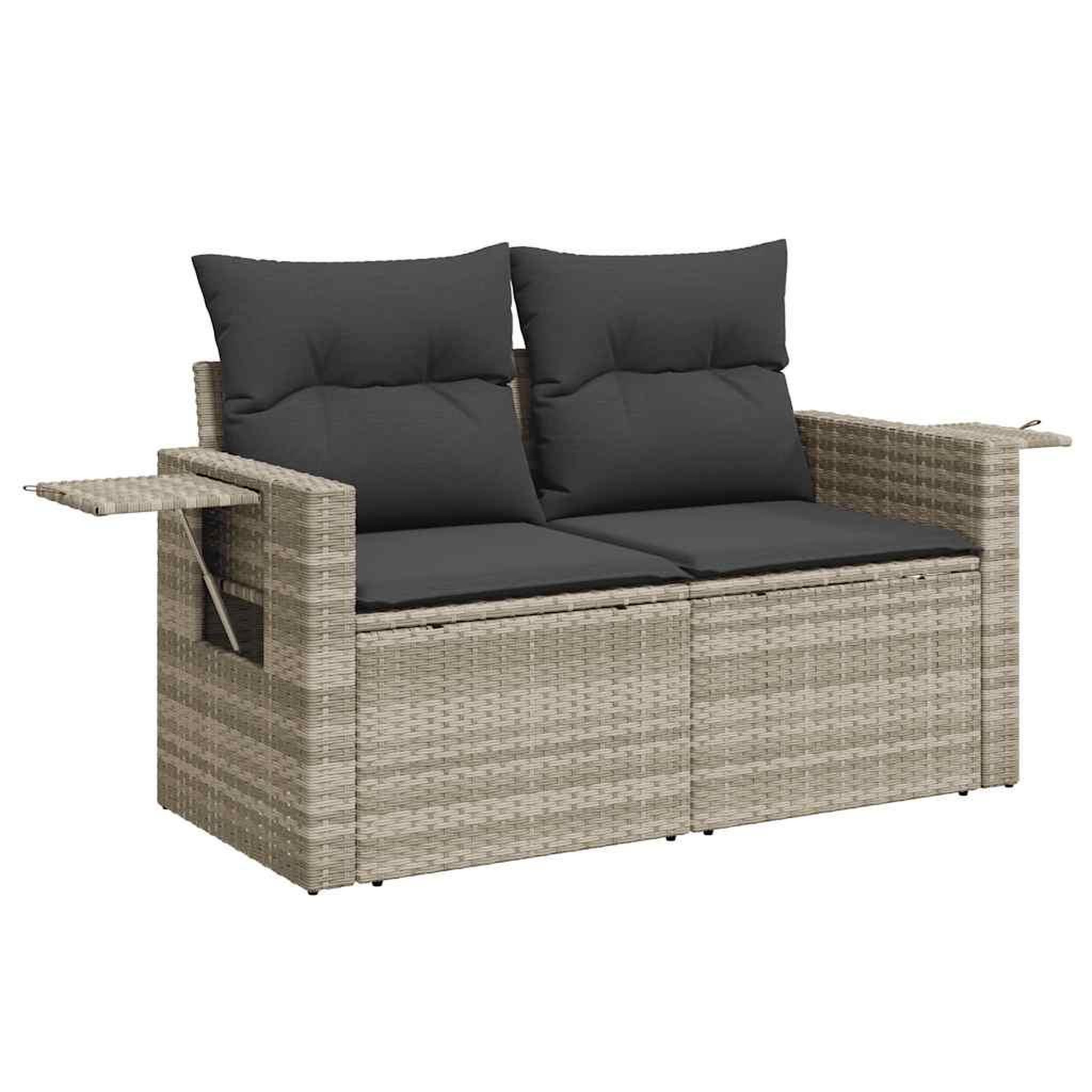 Voir la diapositive 5 : VIDAXL Salon de jardin 6 pcs avec coussins gris clair resine tressee