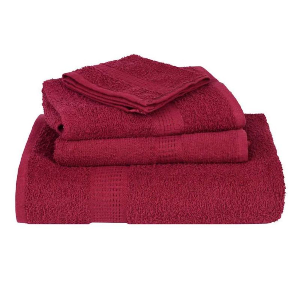VIDAXL Serviettes de bain 4 pcs bordeaux 100x150cm 360 g m² 100% coton