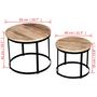 Voir la diapositive 6 : VIDAXL Table basse 2 pcs Bois de manguier brut Rond 40/50 cm