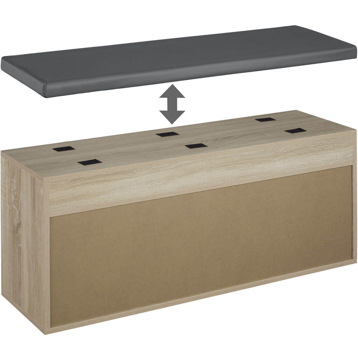 tectake Banc à chaussures pour 9 paires de chaussures Bois clair, Chêne Sonoma