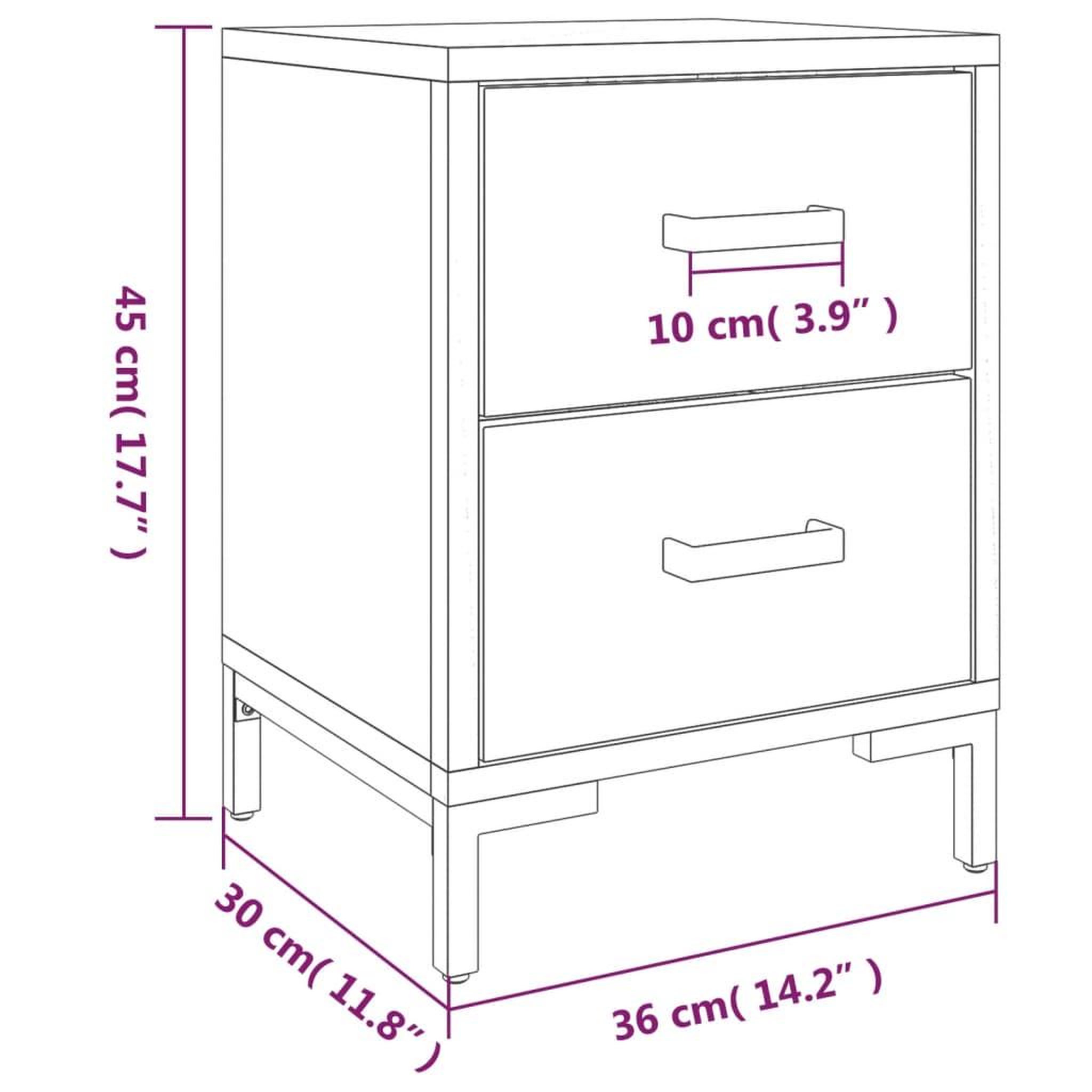 Voir la diapositive 6 : VIDAXL Tables de chevet 2 pcs 36x30x45 cm Bois de pin massif