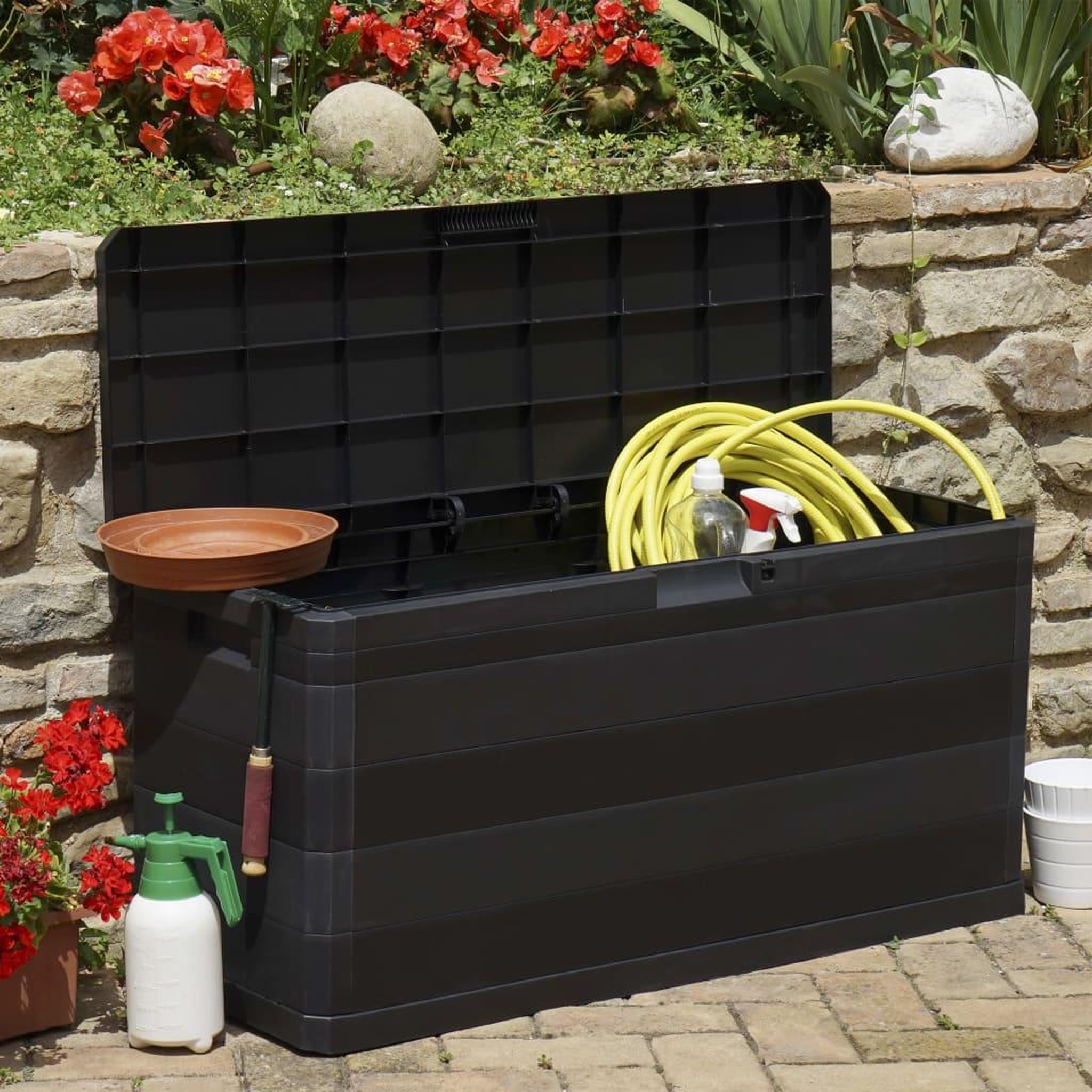 Voir la diapositive 3 : VIDAXL Boîte de rangement de jardin noir 117x45x56 cm