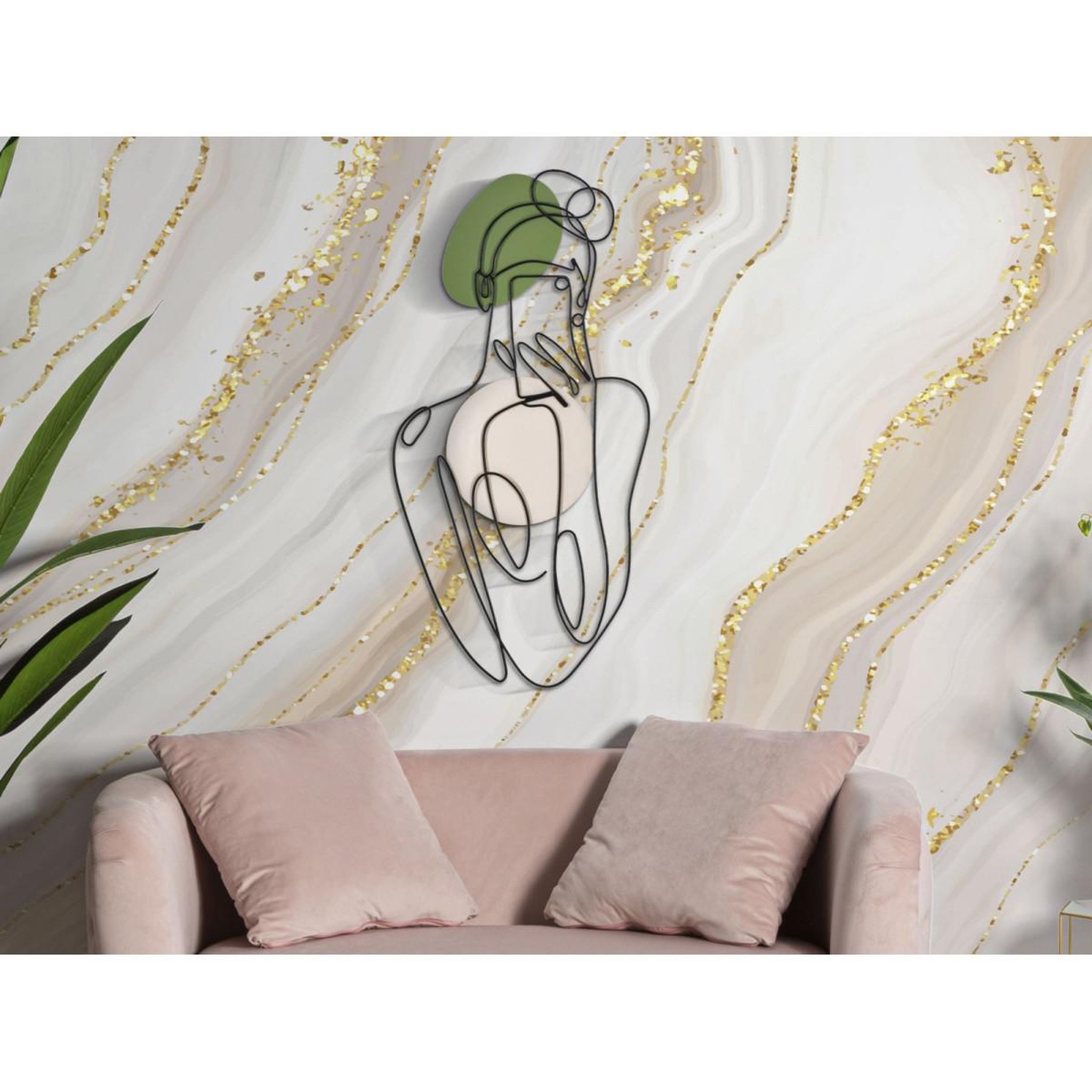 Voir la diapositive 5 : Paris Prix Décoration murale en métal  lady color  80cm multicolore