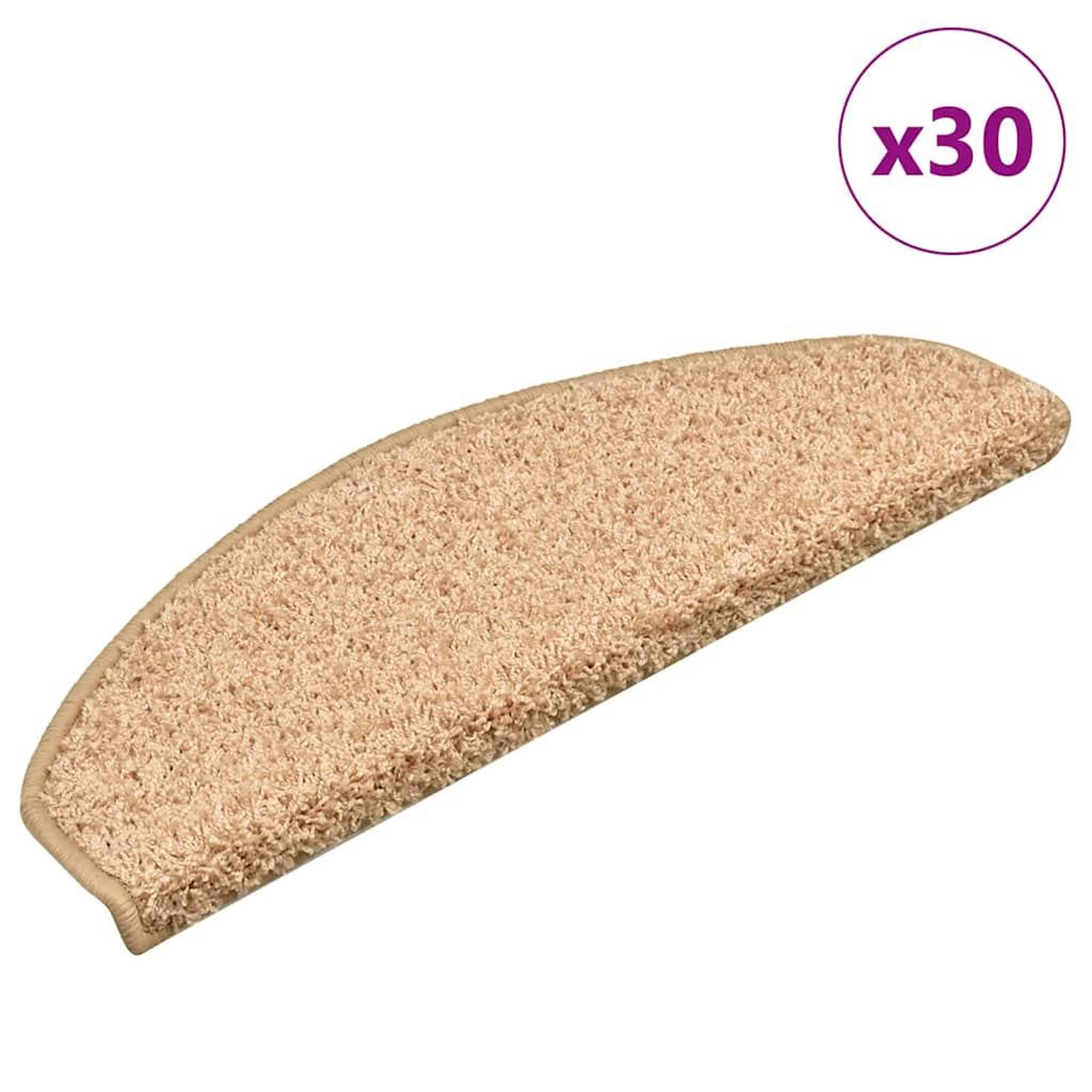 VIDAXL Tapis d'escalier 30 pcs dore 65x21x4 cm