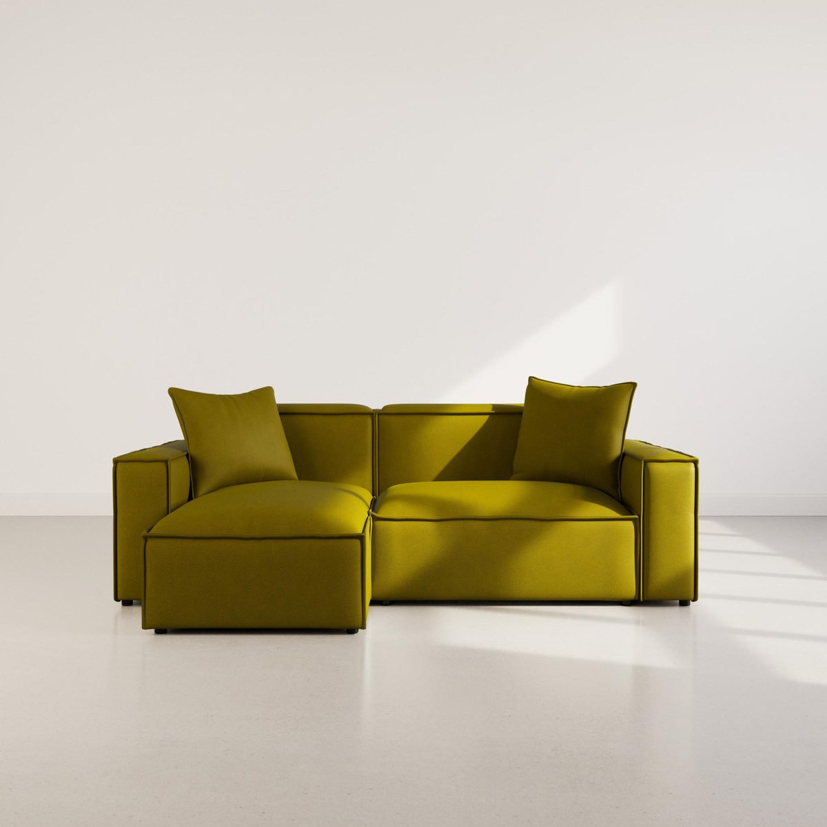 BEST MOBILIER Atlas - canapé d'angle réversible 4 places en velours texturé