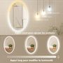 Voir la diapositive 6 : HOMCOM Miroir salle de bain LED design ovale 50 x 80 cm anti-buée dimmable tactile réglable verre trempé