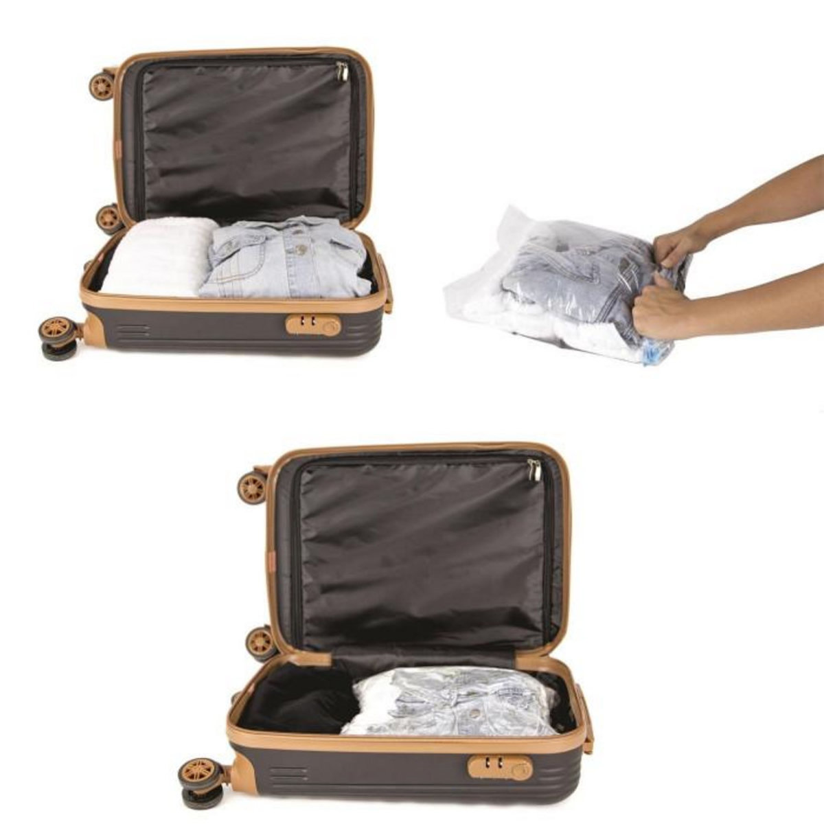 Paris Prix Lot de 2 Housses Vide Air  Transport  40x60cm Transparent