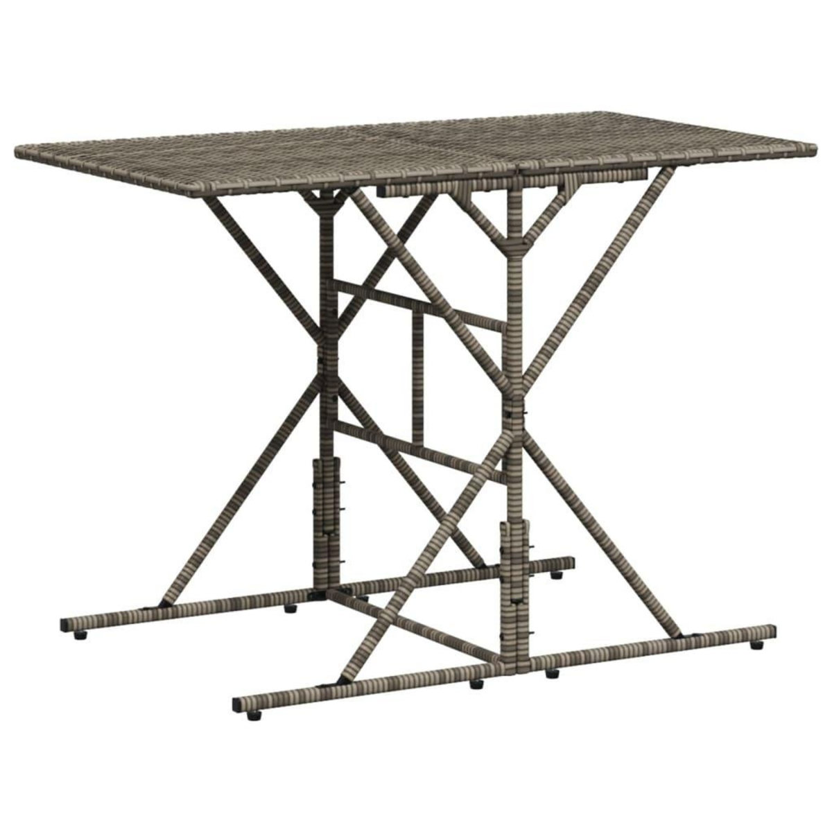 VIDAXL Ensemble a manger de jardin et coussins 7 pcs gris rotin