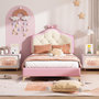 Voir la diapositive 4 : MERAX Lit simple enfant rembourré 90x200cm pu coloris rose led
