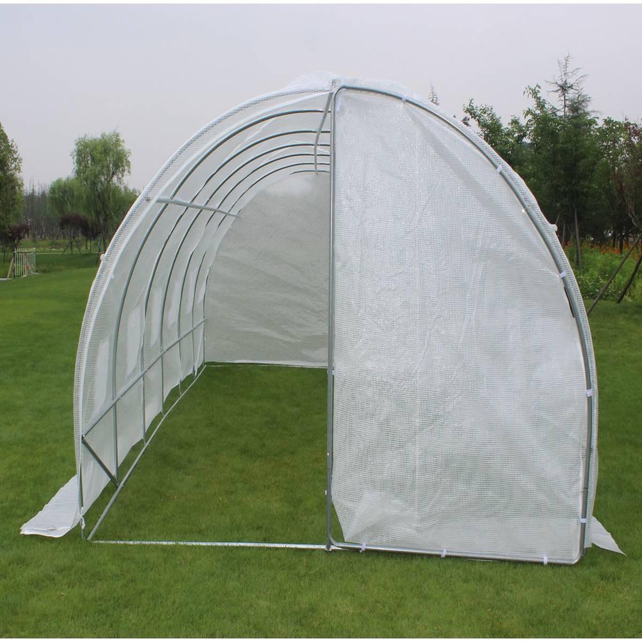 Voir la diapositive 2 : Habitat et Jardin Serre tunnel de jardin avec porte  mimosa  - 180 g/m² - 18 m² - 6 x 3 x 2 m