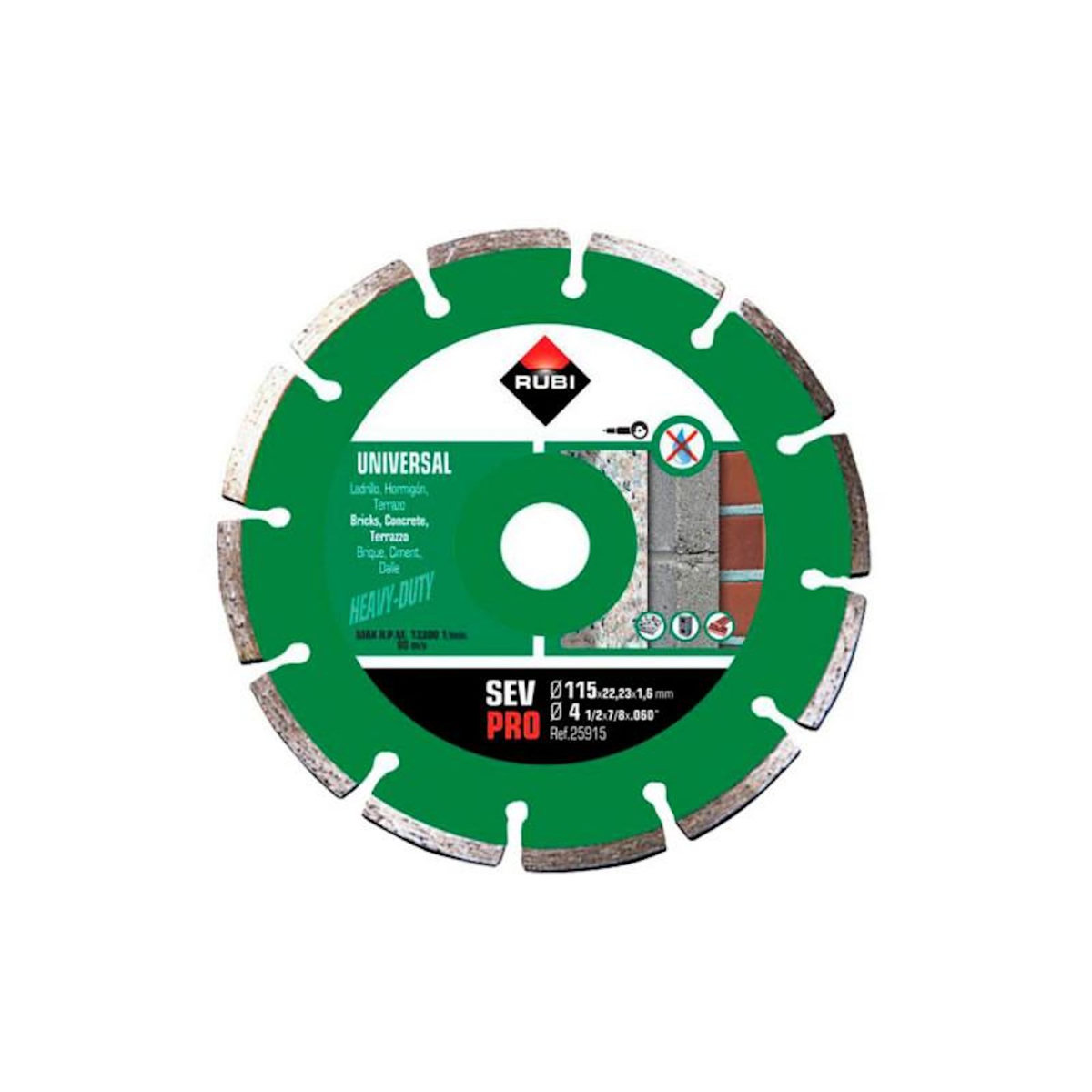 RUBI Disque diamant pro RUBI - Diamètre 115mm