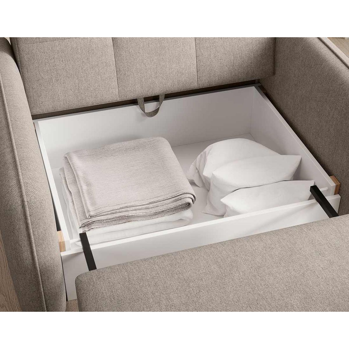 BEST MOBILIER Michelle - fauteuil convertible avec coffre en velours