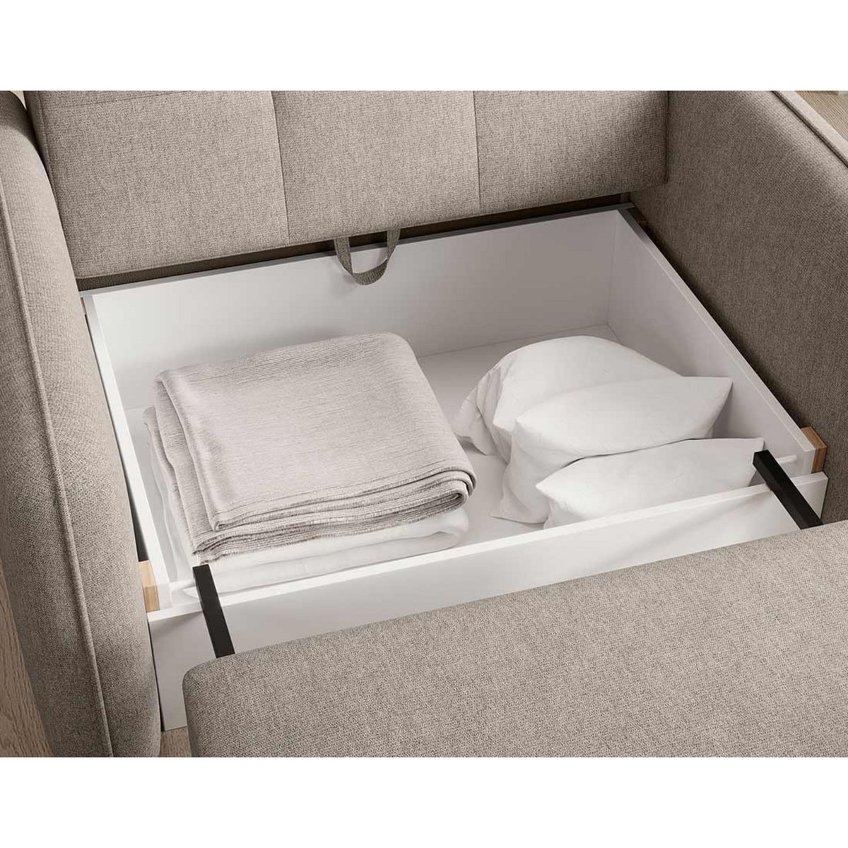 BEST MOBILIER Michelle - fauteuil convertible avec coffre en velours