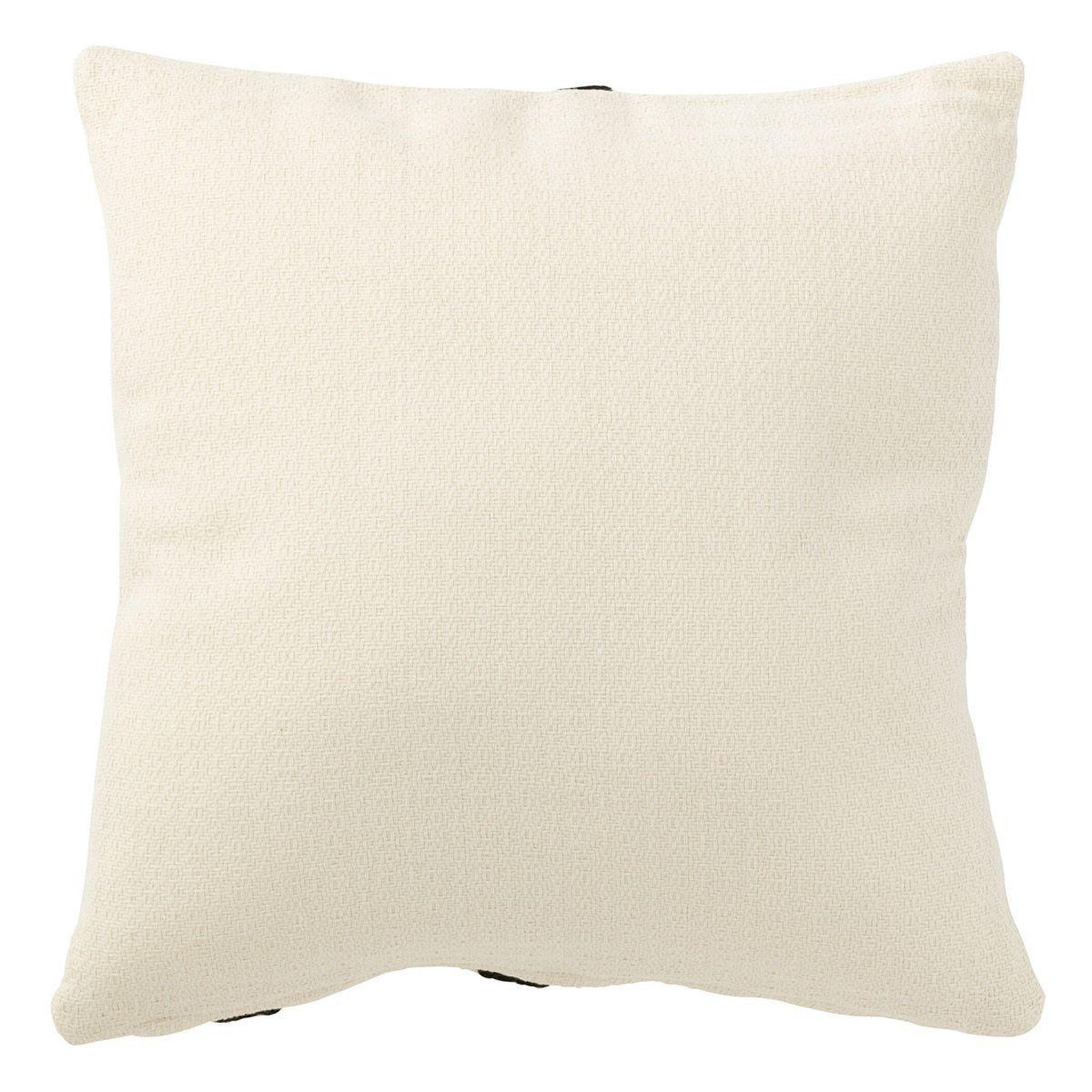 Voir la diapositive 2 : J-LINE Coussin déco  ligne  43x43cm blanc & noir