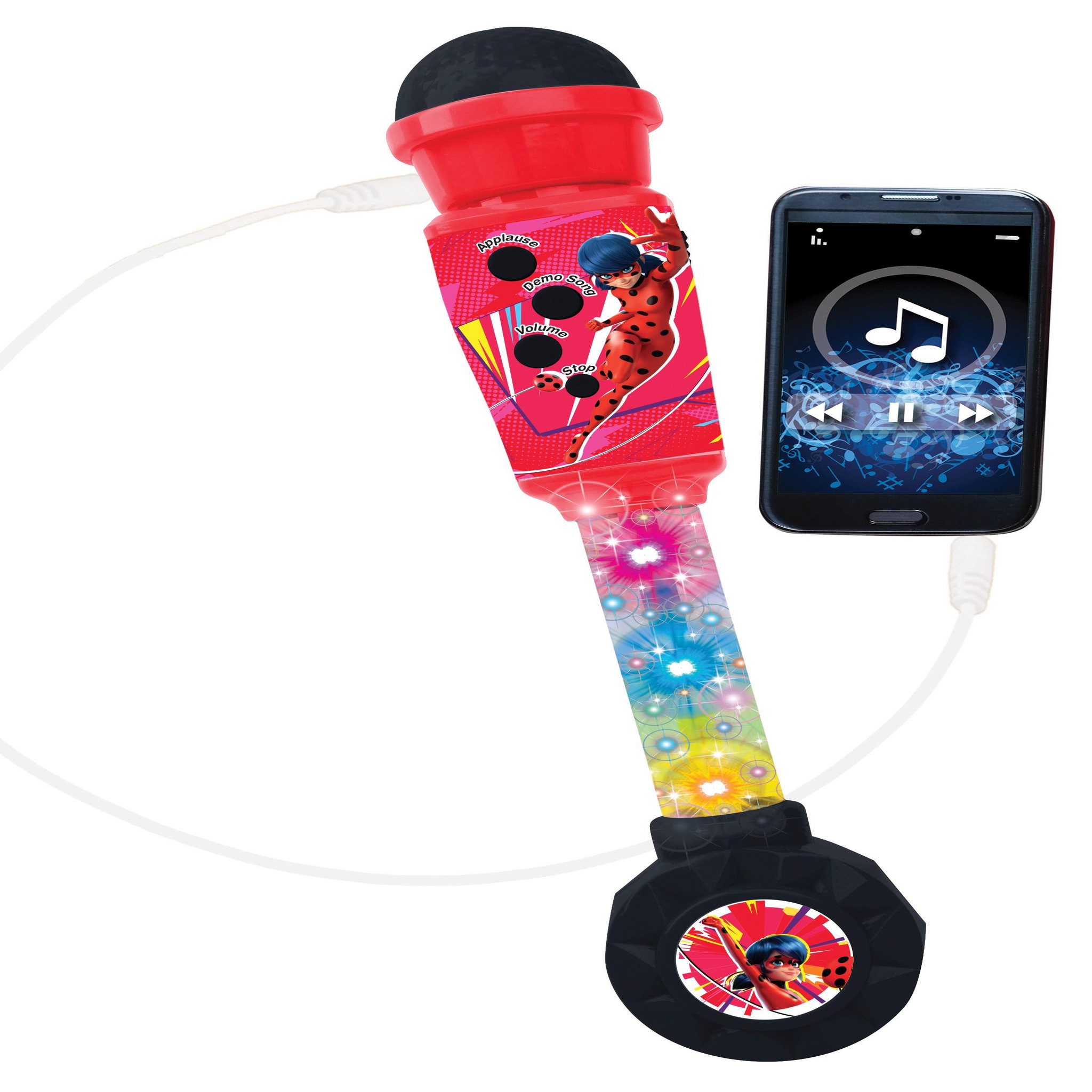 Voir la diapositive 2 : Lexibook Microphone Miraculous avec tube lumineux et enceinte
