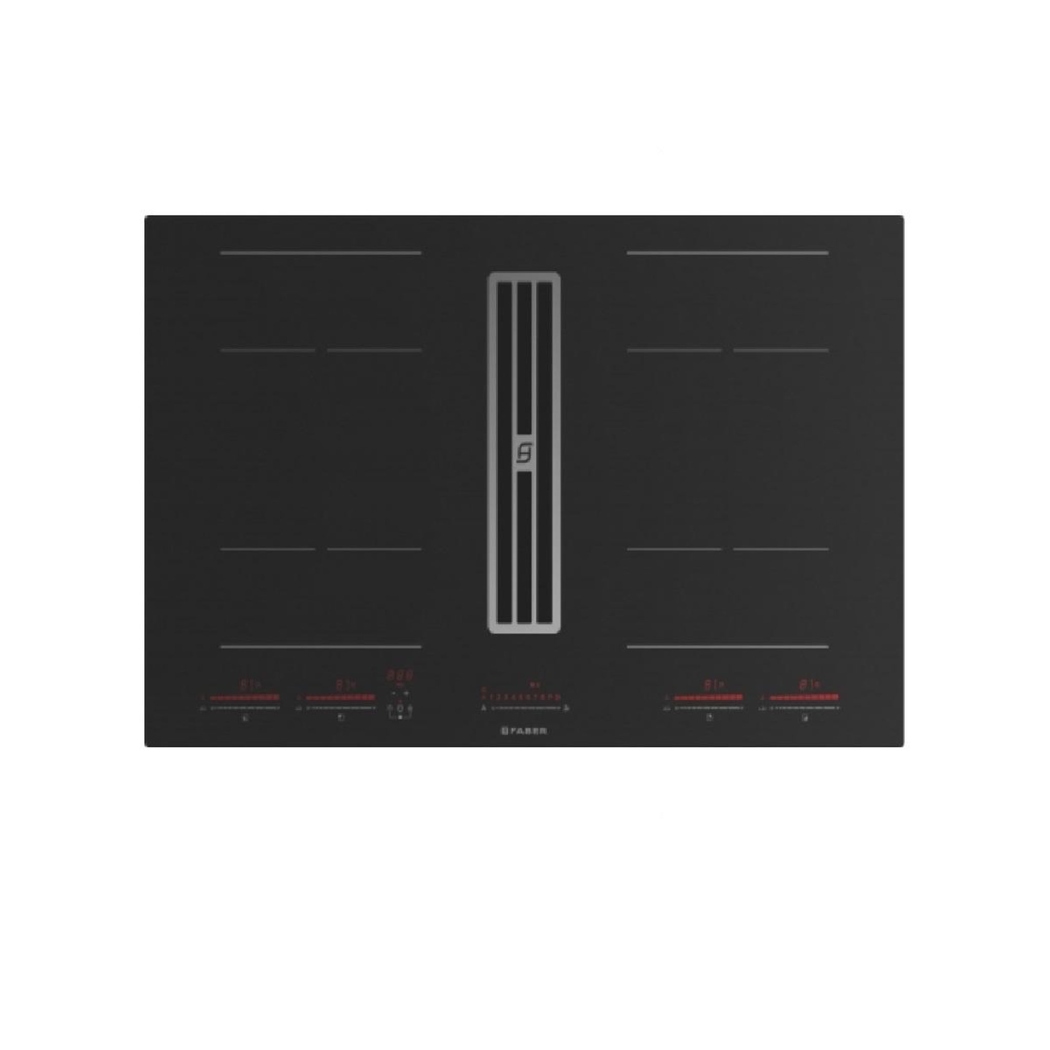 faber Table de cuisson aspirante induction 83 cm 4 feux 7400w noir - 5371796