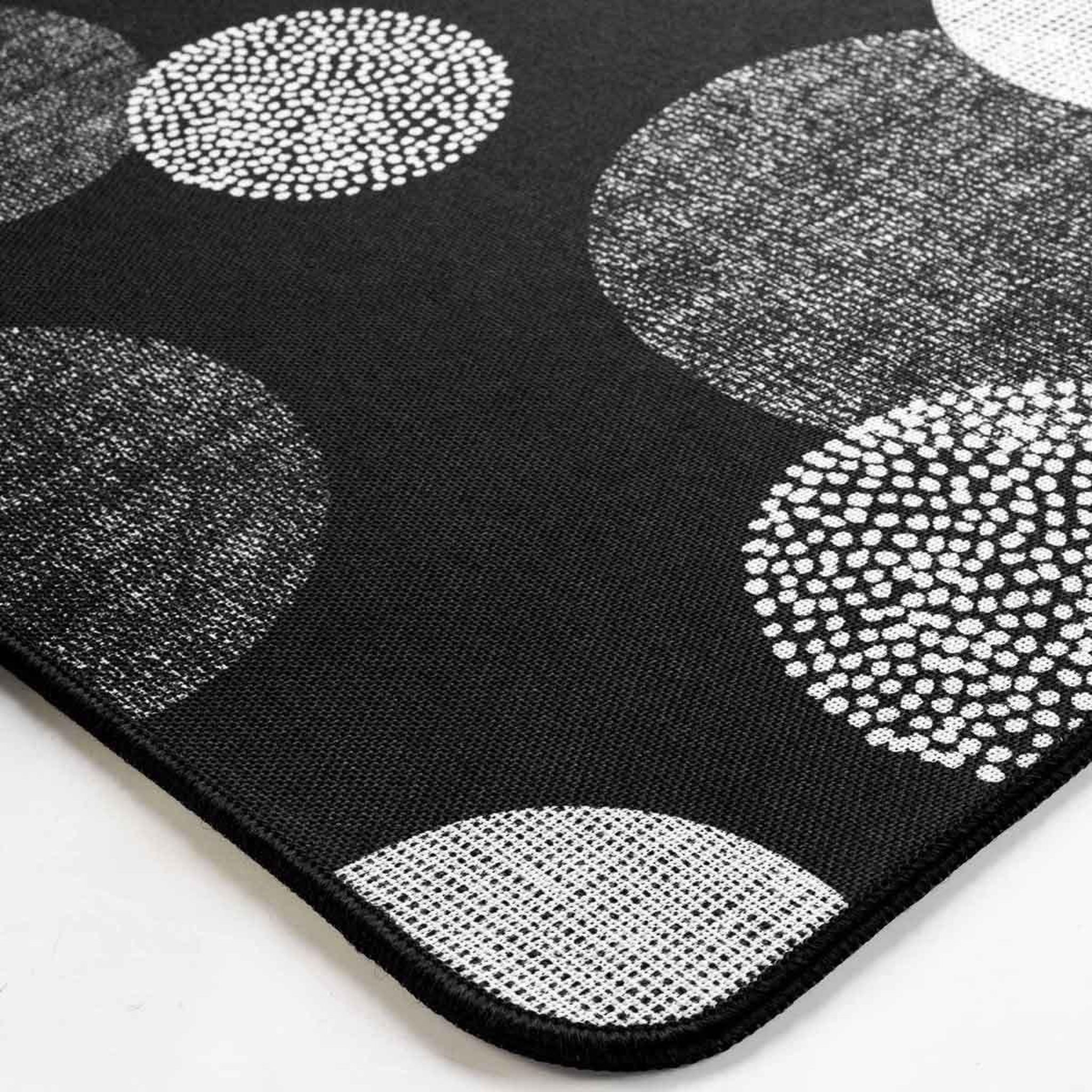 Voir la diapositive 2 : Douceur d'Intérieur Tapis de couloir imprimé  oxana  45x120cm noir