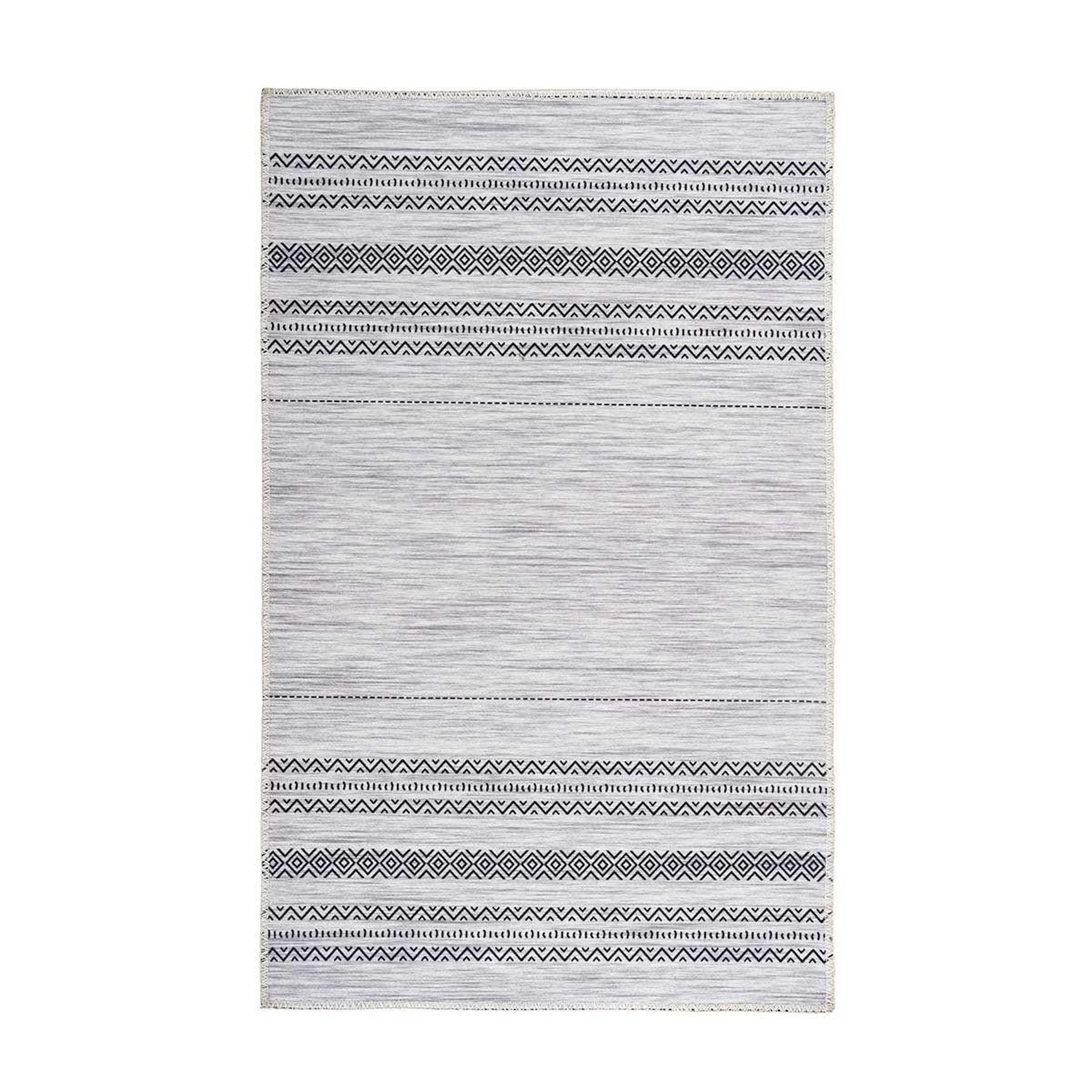 Voir la diapositive 1 : Paris Prix Tapis Tissé Imprimé à Poils Plats  Maya  Gris