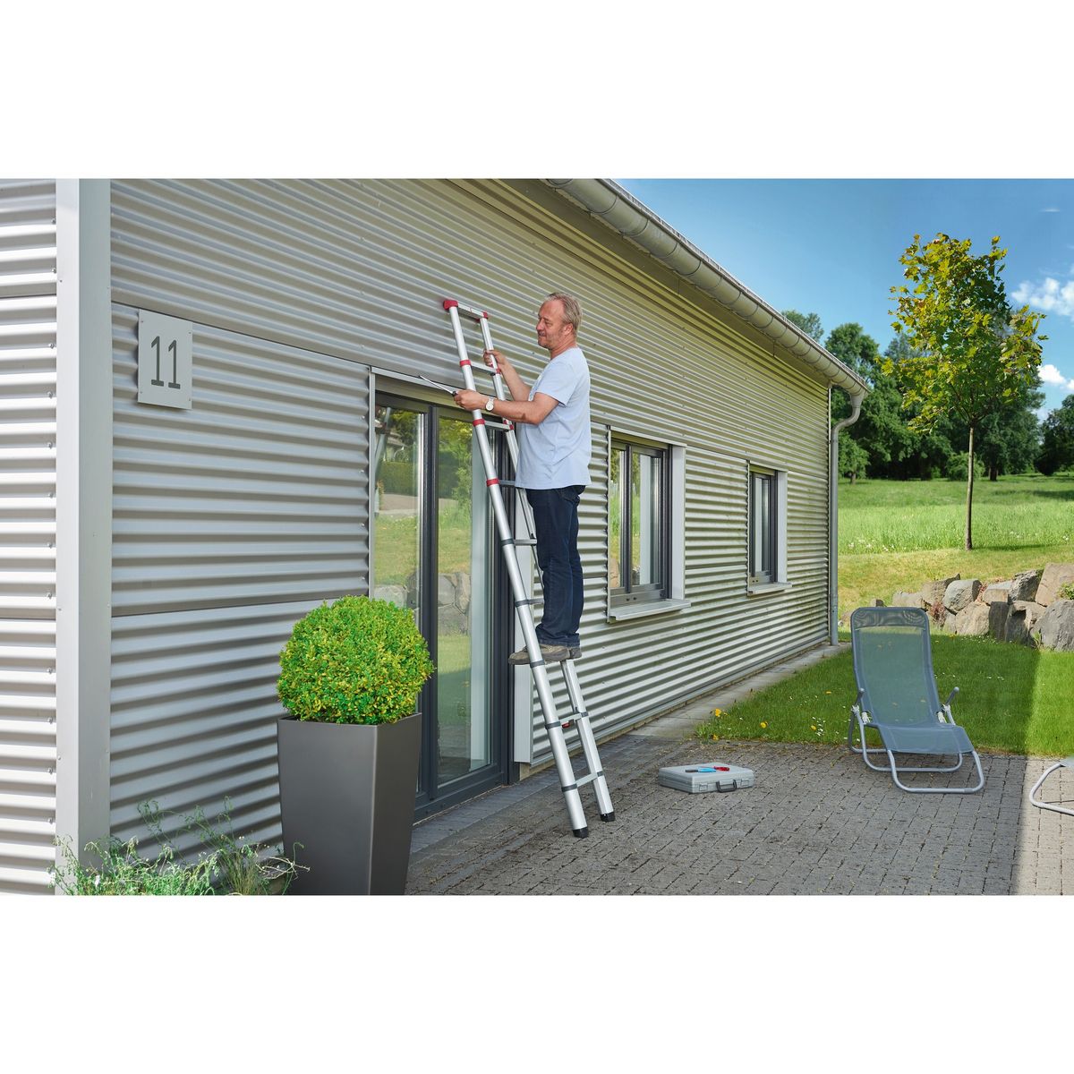 HAILO Echelle télescopique 2,60 m 9 échelons