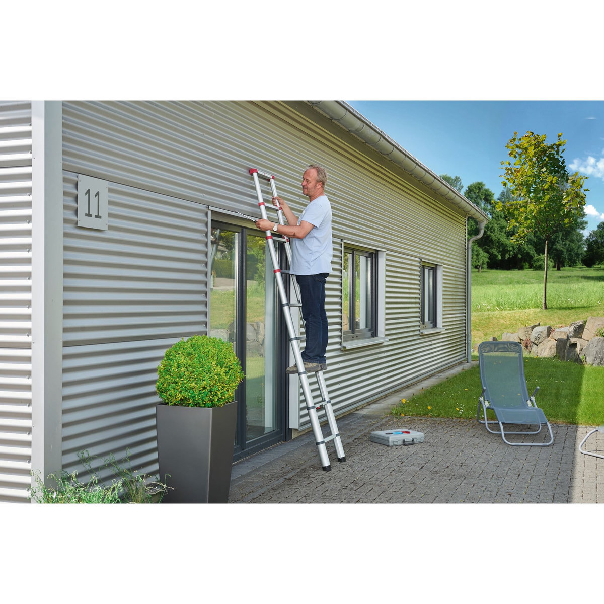 HAILO Echelle télescopique 2,60 m 9 échelons