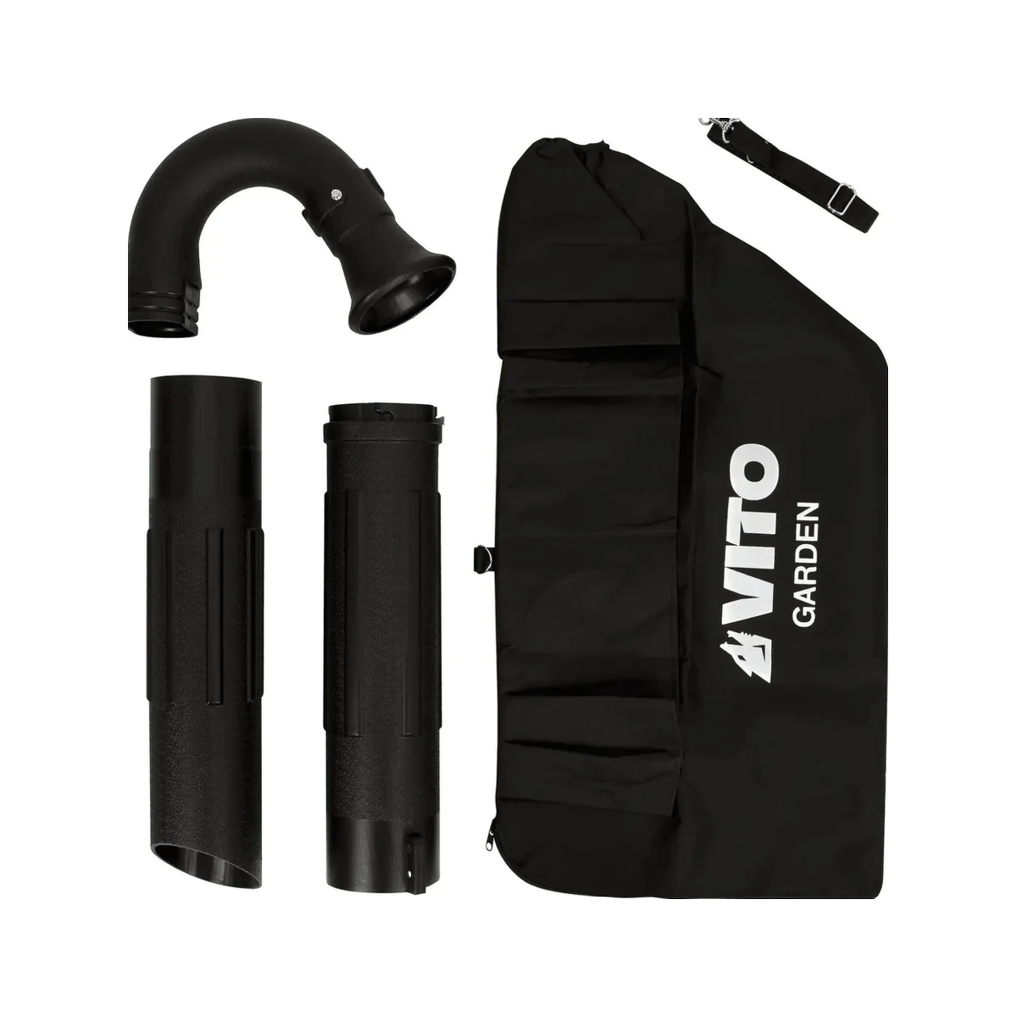 Voir la diapositive 5 : VITO Souffleur de feuilles 3en1 Aspirateur souffleur Broyeur thermique- 2T- 25.4Cm3 1CV SAC 40L VITO