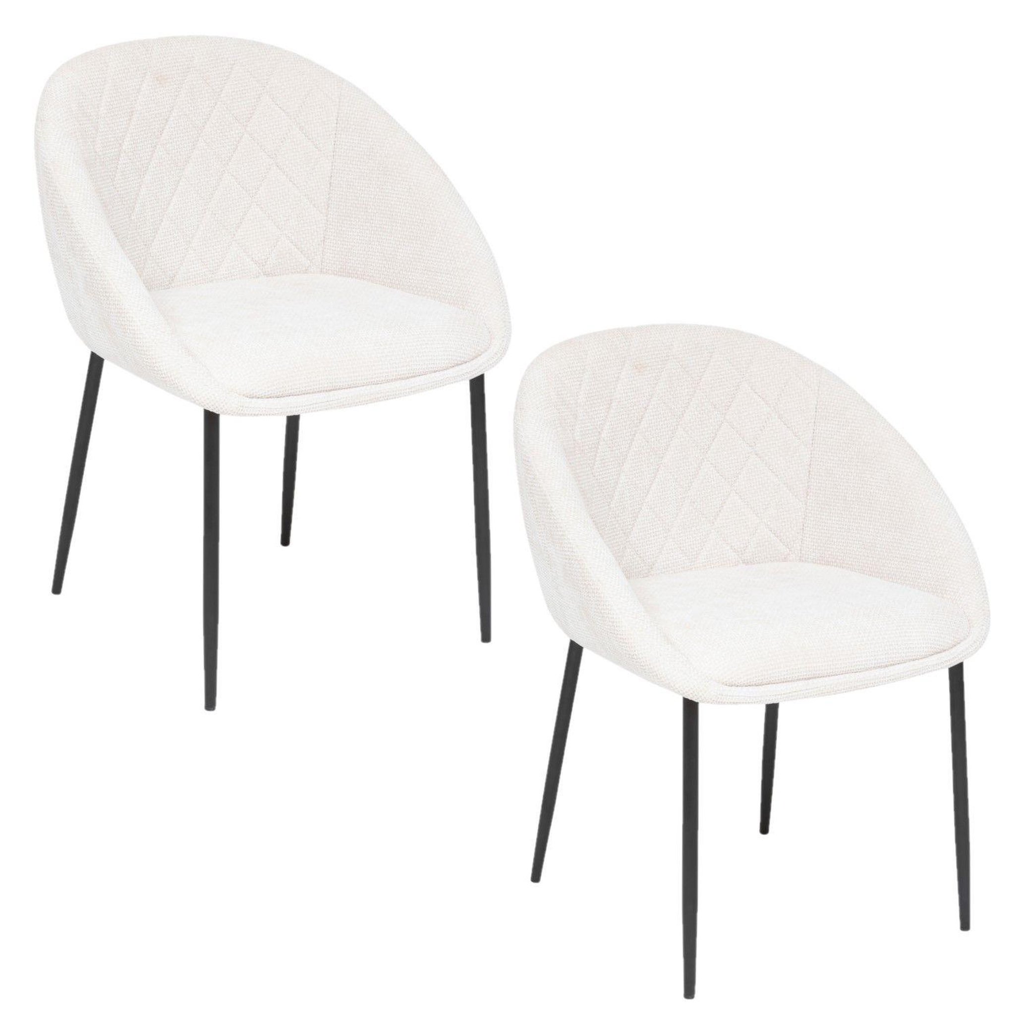Voir la diapositive 1 : TOILINUX Lot de 2 chaises en tissu chenille seliso