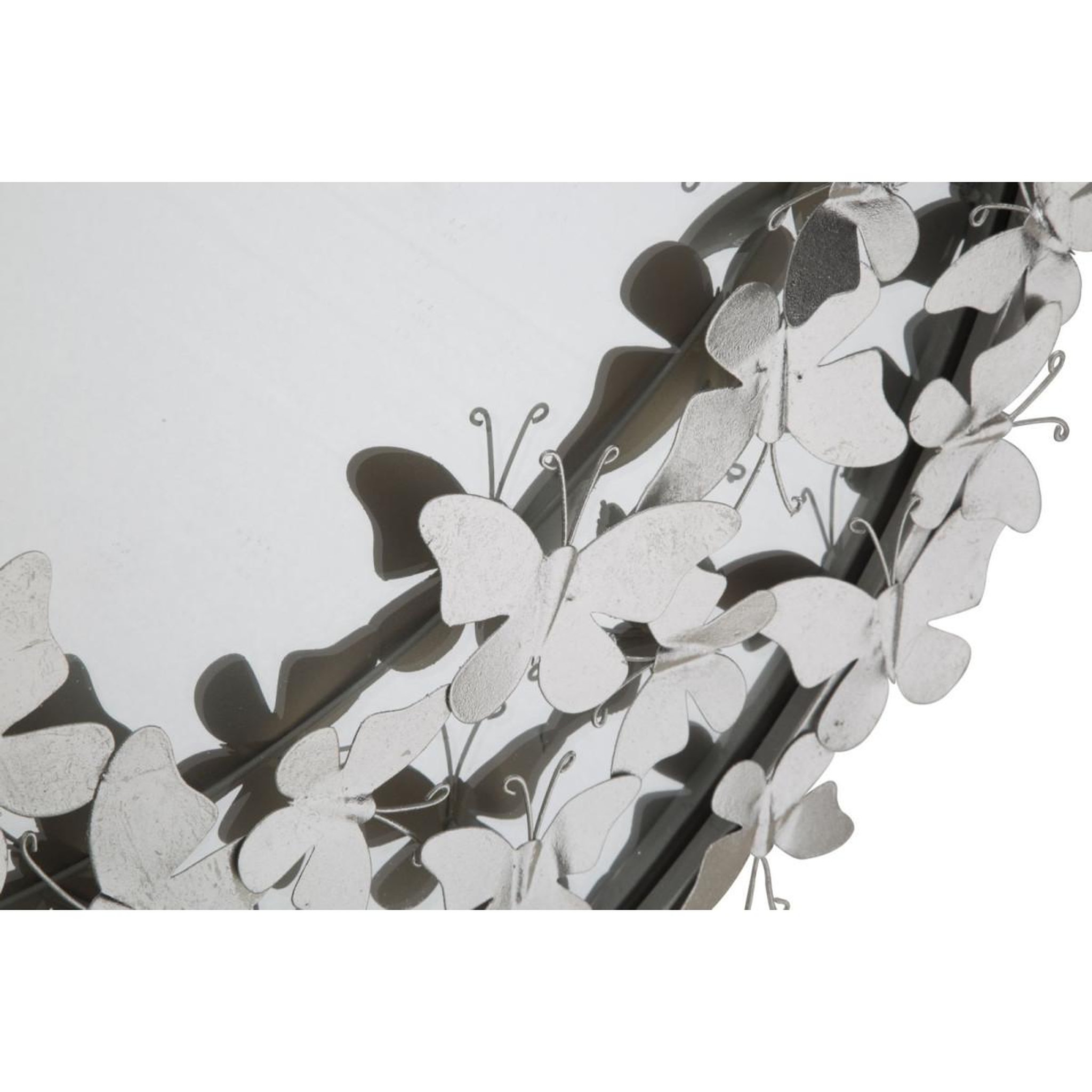 Voir la diapositive 2 : Paris Prix Miroir mural design  butterfly  94cm argent