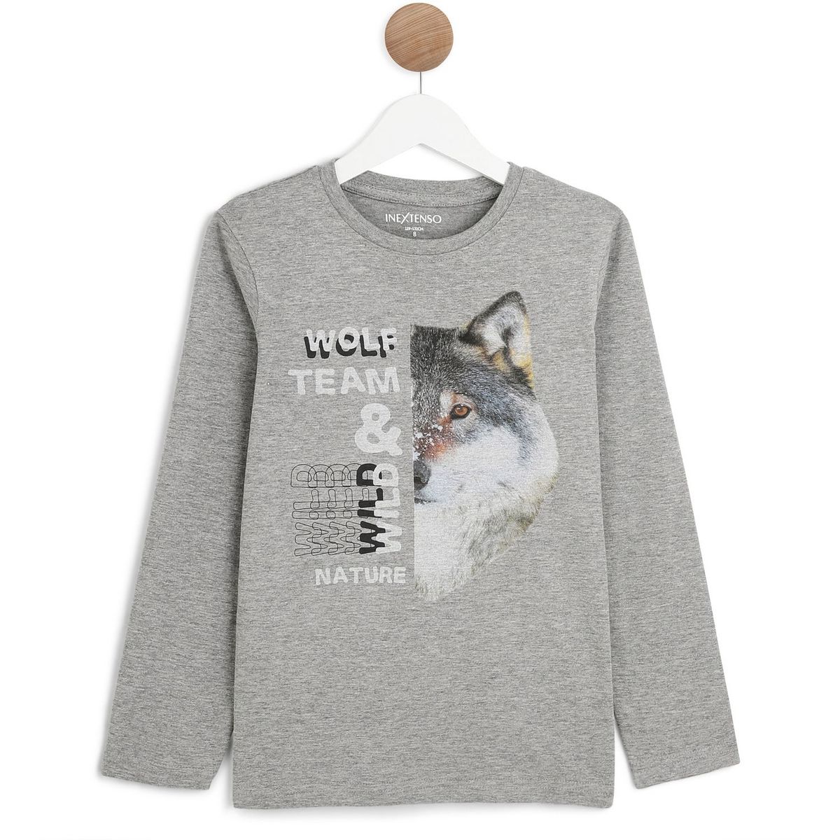 IN EXTENSO T-shirt manches longues loup garçon