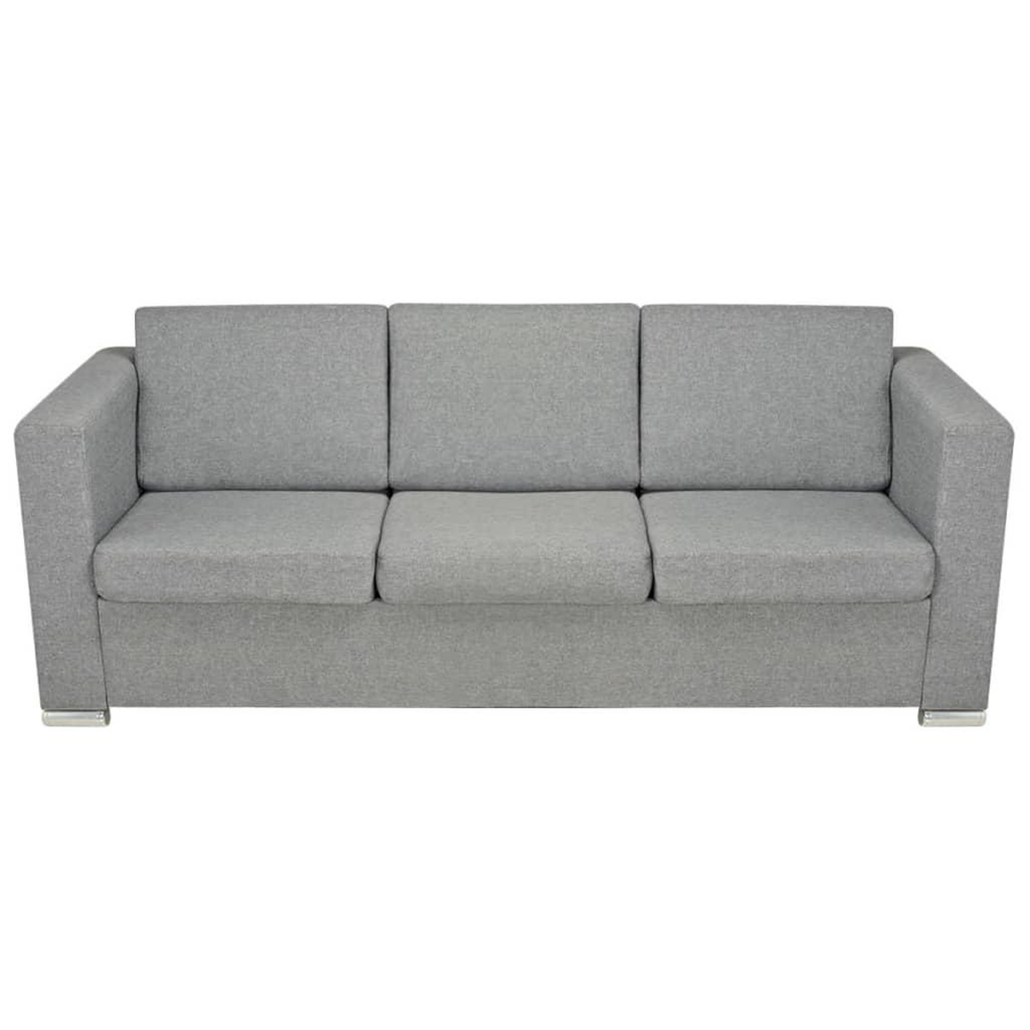 Voir la diapositive 4 : VIDAXL Canape a 3 places Tissu Gris clair