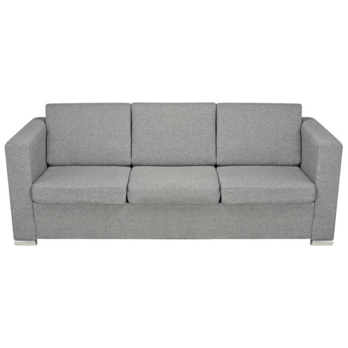 VIDAXL Canape a 3 places Tissu Gris clair