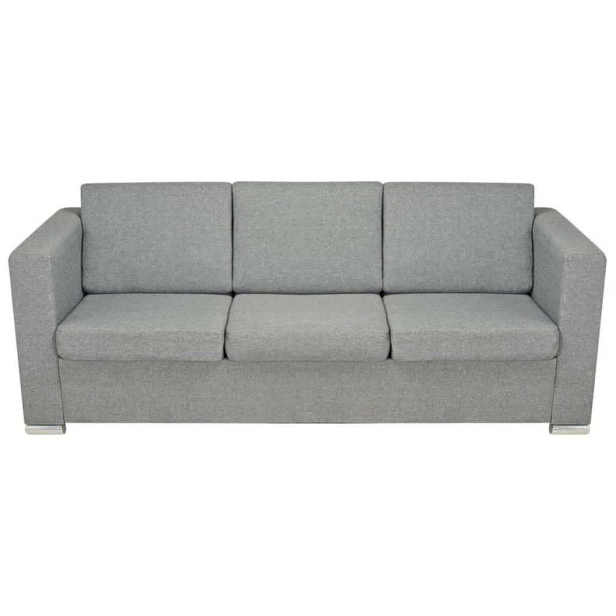 VIDAXL Canape a 3 places Tissu Gris clair