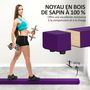 Voir la diapositive 6 : HOMCOM Poutre gymnastique pliable 240 cm - poutre d'équilibre antidérapante - bois de pin revêtement flanelle violet