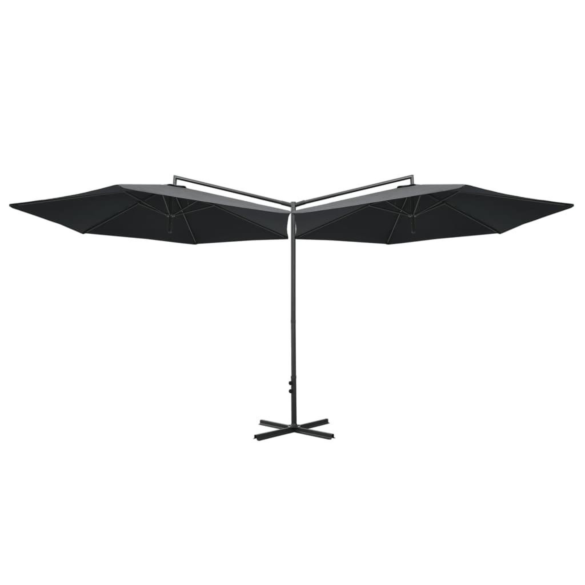 Voir la diapositive 3 : VIDAXL Parasol de jardin double avec mat en acier anthracite 600 cm
