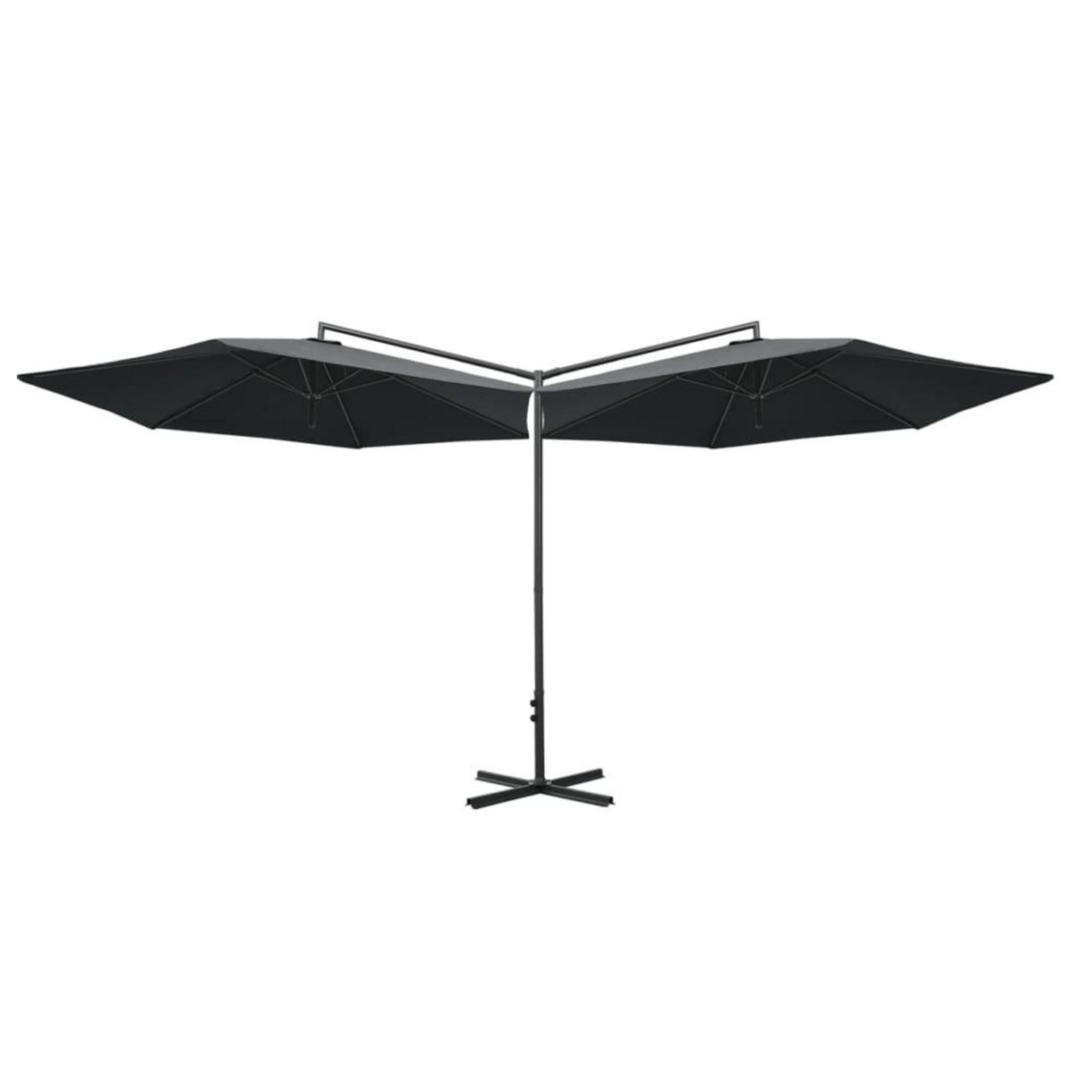 VIDAXL Parasol de jardin double avec mat en acier anthracite 600 cm