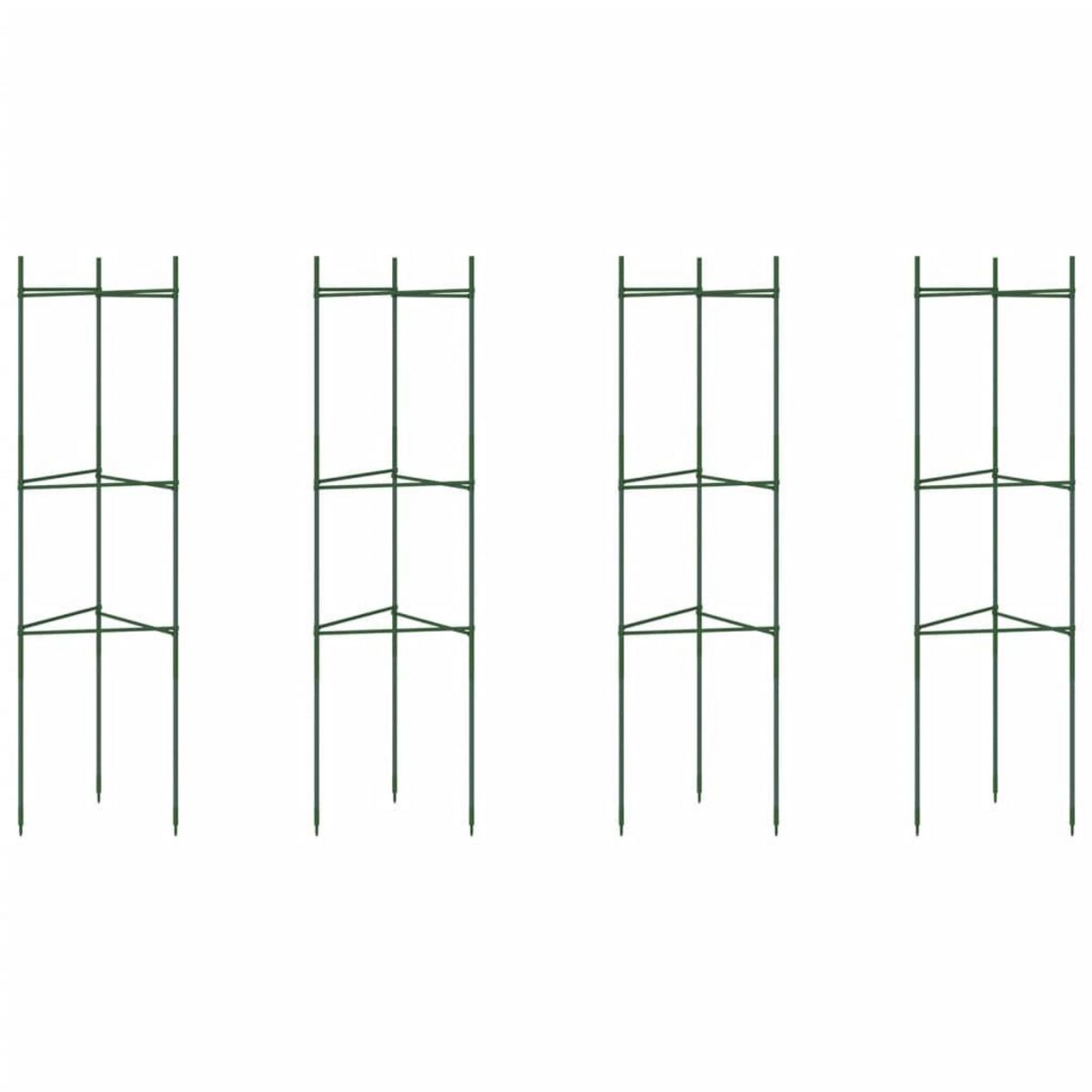 VIDAXL Cages a tomates 4 pcs 116 cm acier et PP