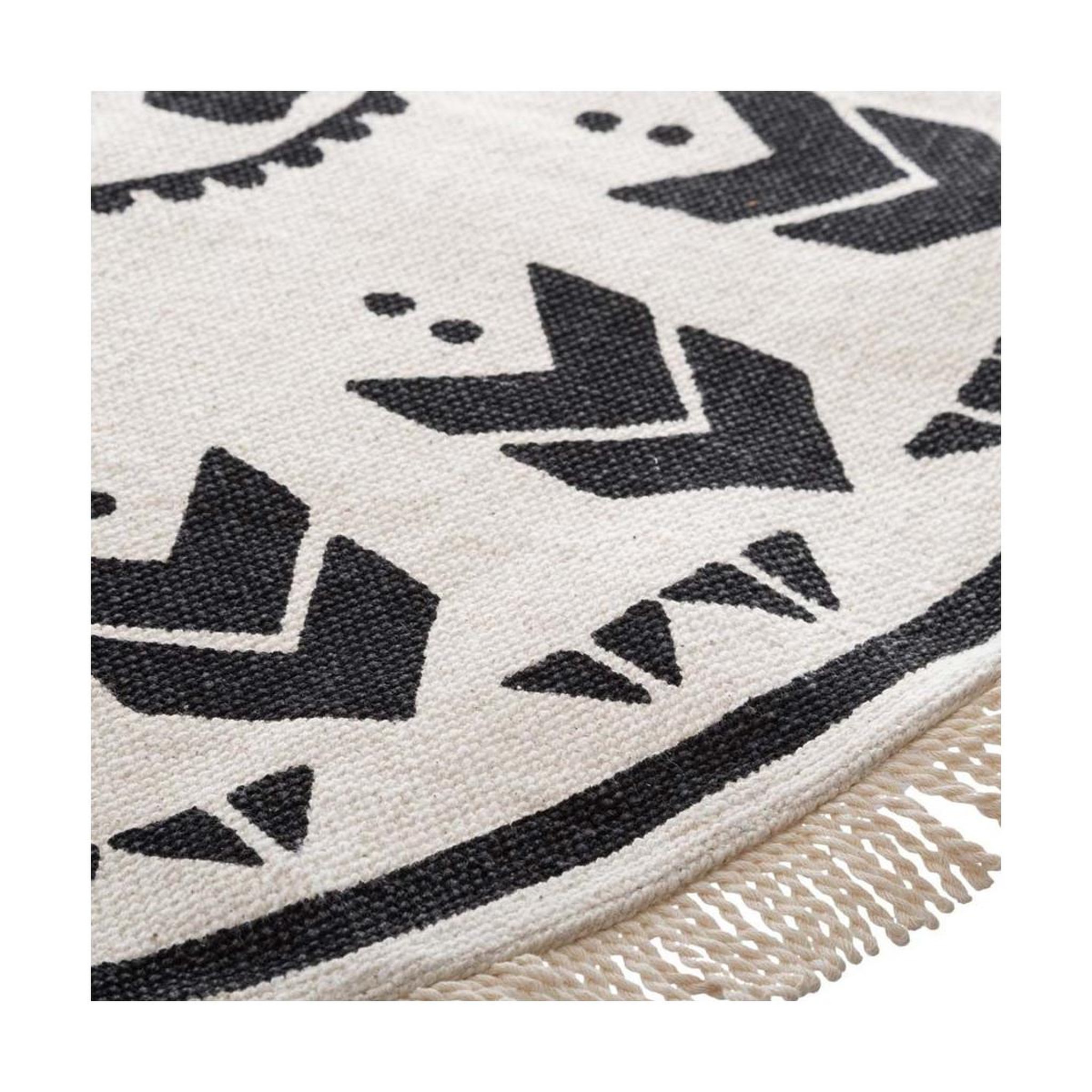 Voir la diapositive 3 : ATMOSPHERA Tapis rond déco  agadir  120cm noir & blanc