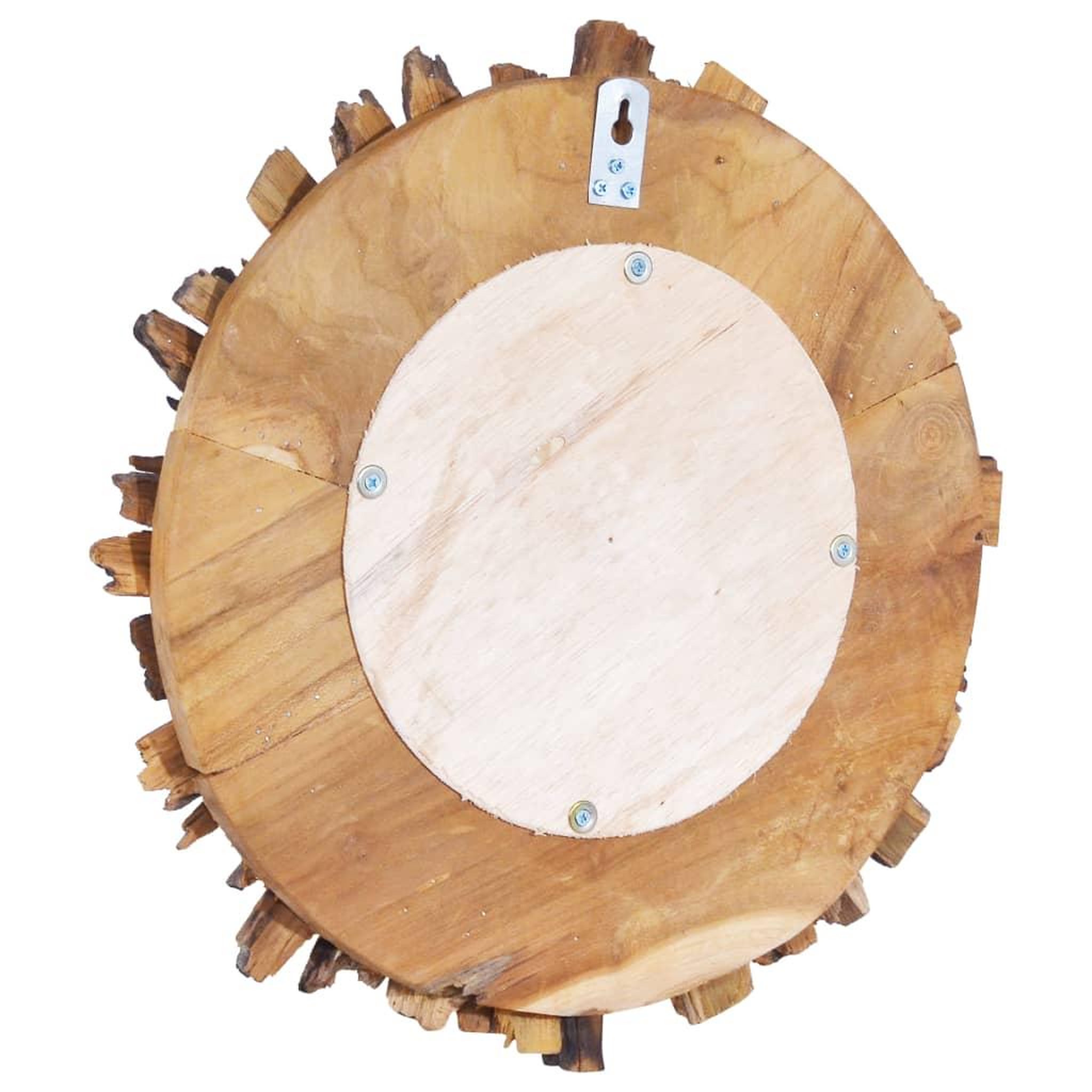 Voir la diapositive 4 : VIDAXL Miroir mural 40 cm Teck Rond