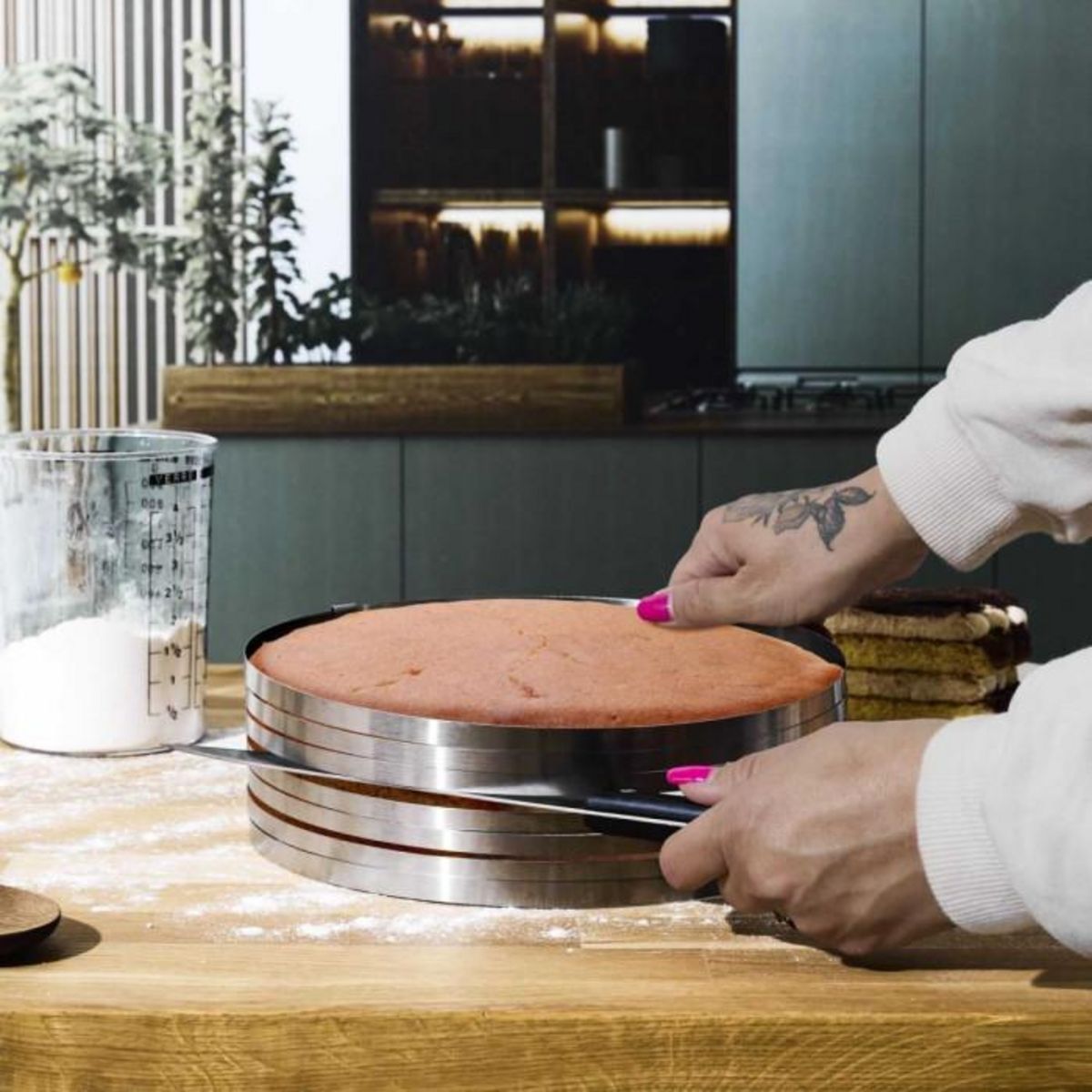 Paris Prix Cercle à Trancher Réglable  Génoise  24-30cm Argent