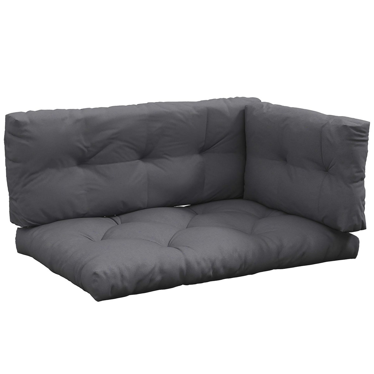 OUTSUNNY Ensemble de 3 coussins d'extérieur assise dossier latéral canapé gris