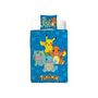 Voir la diapositive 3 : Pokemon Parure de lit réversible - POKEMON - Pikachu et Starter 1G II - Microfibre - 1 housse de couette 140 x 200 cm + 1 taie 63 x 63