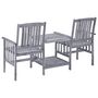 Voir la diapositive 3 : VIDAXL Chaises de jardin avec table a the et coussins Acacia solide
