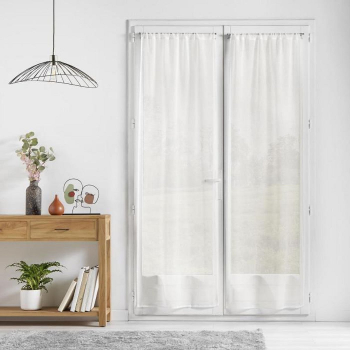 Paris Prix Paire de Voilage Passe-Tringle  Carlin  70x200cm Naturel