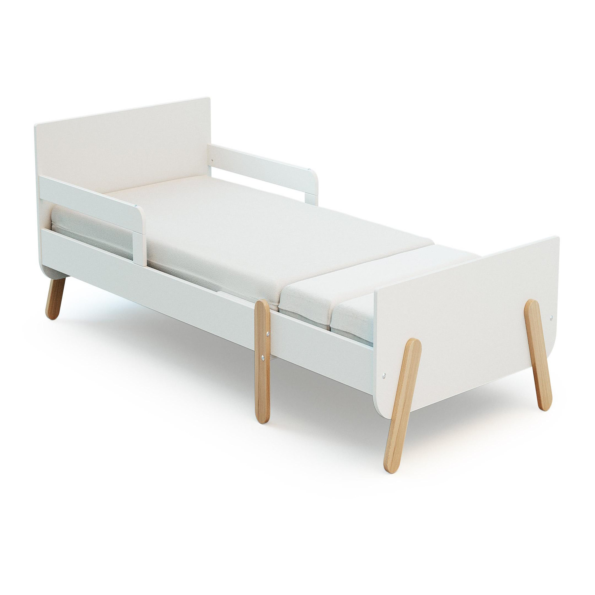 Voir la diapositive 6 : WEBABY Lit enfant extensible en bois 80x140-165-190 PIRATE - Blanc