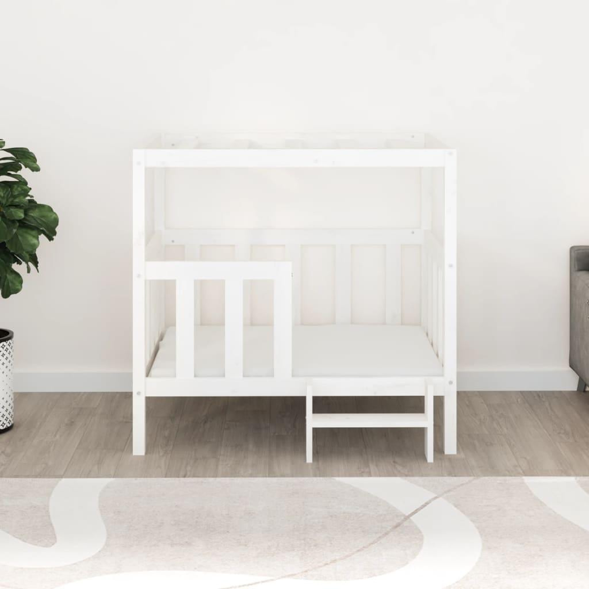 Voir la diapositive 3 : VIDAXL Lit pour chien Blanc 105,5x83,5x100 cm Bois de pin solide